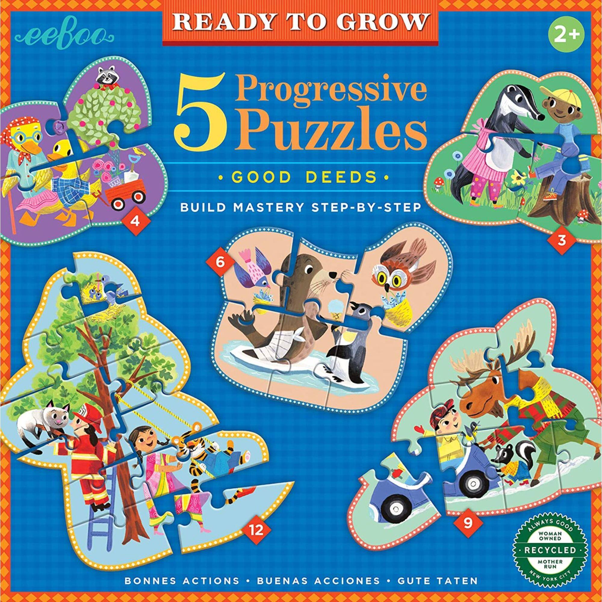 eeBoo Ready to Grow Life on Earth 5 Progressive Puzzles